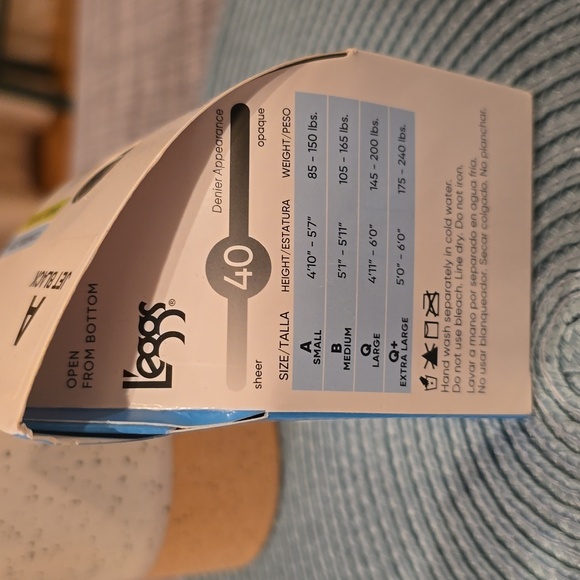 L'eggs Sheer Energy Jet Black Compression Sheer Tights Size A - Picture 3 of 6